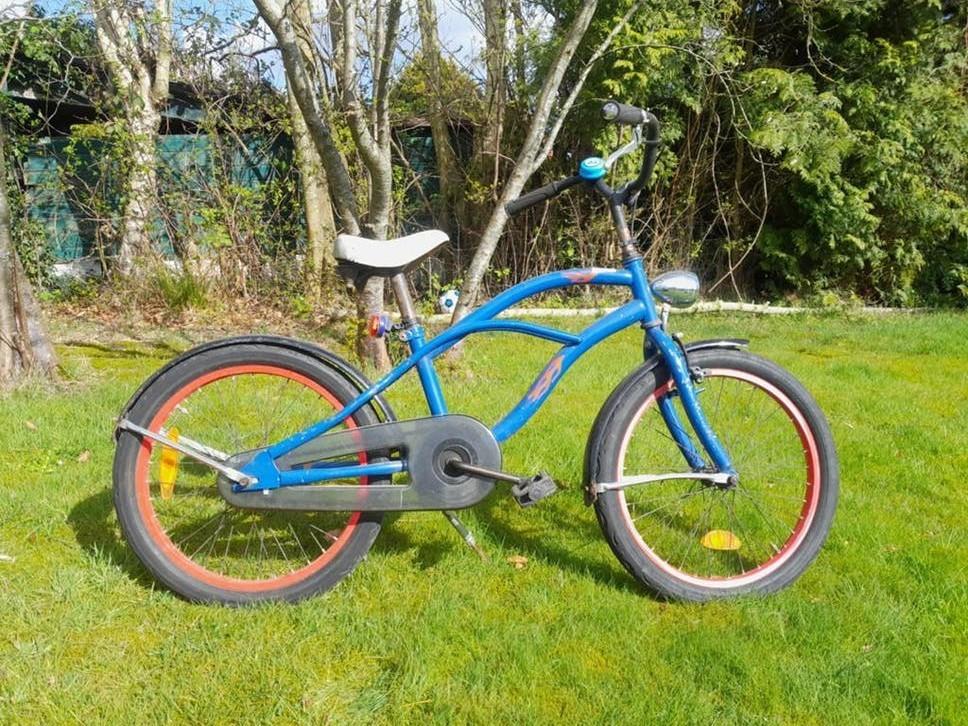 Jongensfiets, kinderfiets blauw, RIJKLAAR, Fietsen en Brommers, Ophalen, Terugtraprem, Gebruikt, Handrem