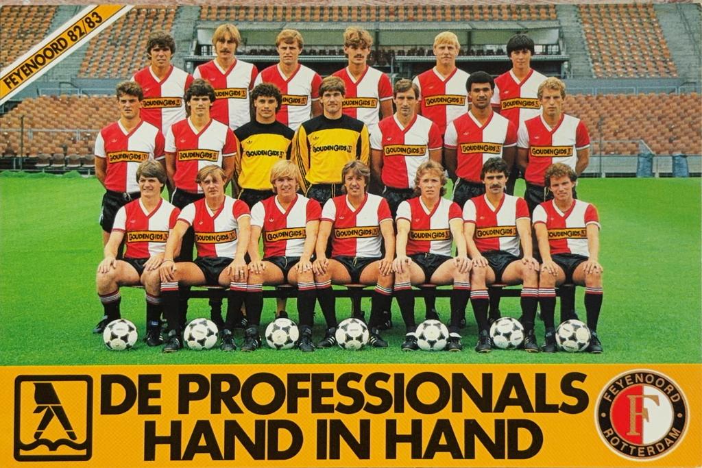 Elftalkaart Feyenoord Rotterdam - seizoen 1982/1983, Ophalen of Verzenden, Zo goed als nieuw, Feyenoord, Spelerskaart
