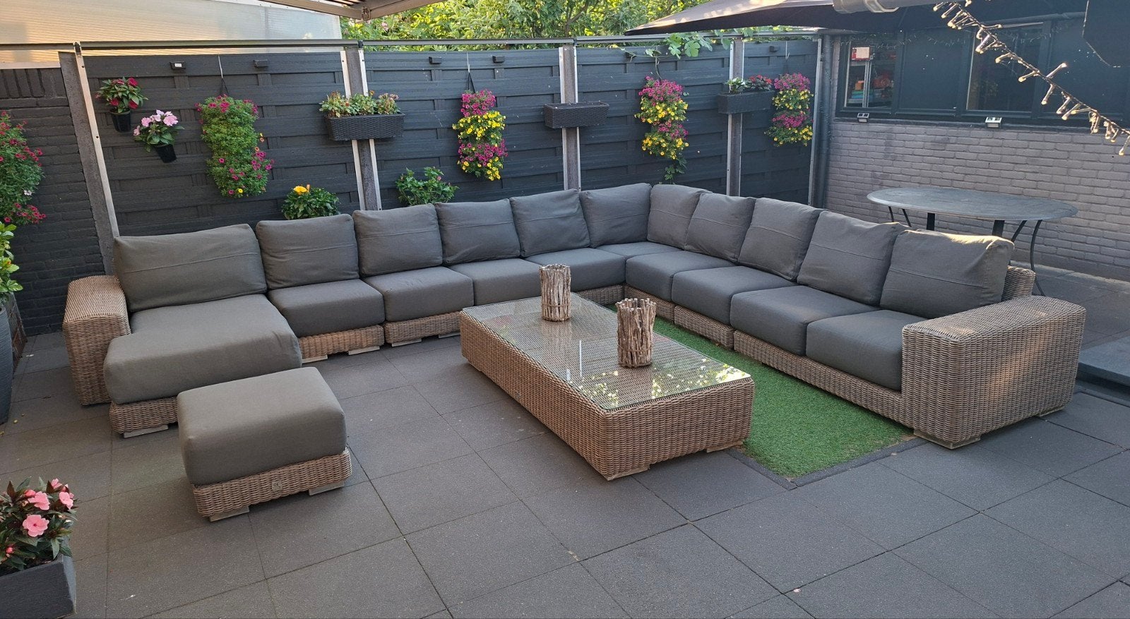 XXL loungeset/tuinset 4SO 4 seasons twv ruim €11.000, - !!!, Ophalen, Meer dan 8 zitplaatsen, Zo goed als nieuw, Wicker