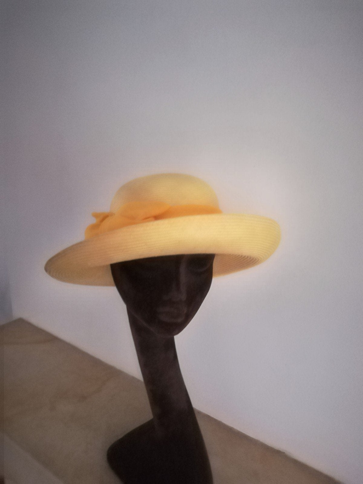 Licht gele strohoed, Ophalen, One size fits all