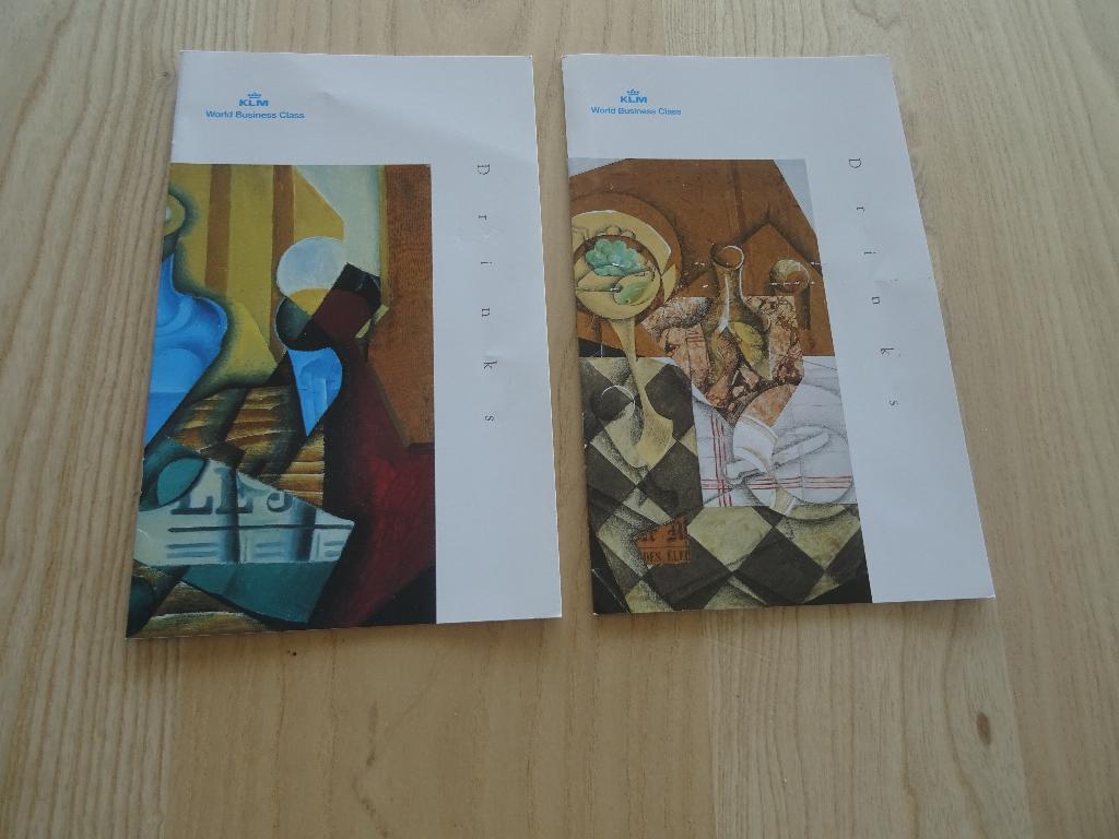 2 Wijnkaarten KLM  Business Class  30 jaar oud, Ophalen of Verzenden, Zo goed als nieuw