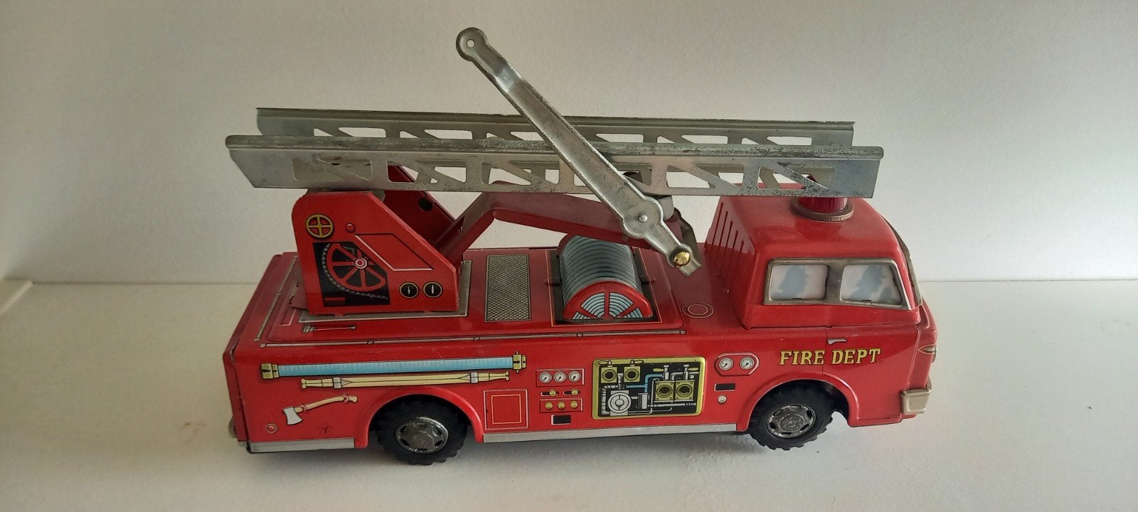 Vintage elektrische Brandweerauto. Made in Japan, Ophalen of Verzenden, Gebruikt, Auto, Overige merken