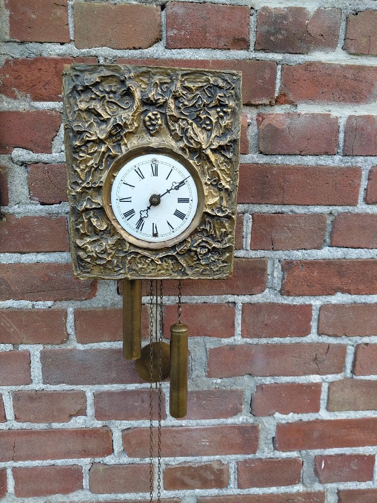 Antieke Swartzwalder klok, latoenkoper., Antiek en Kunst, Verzenden