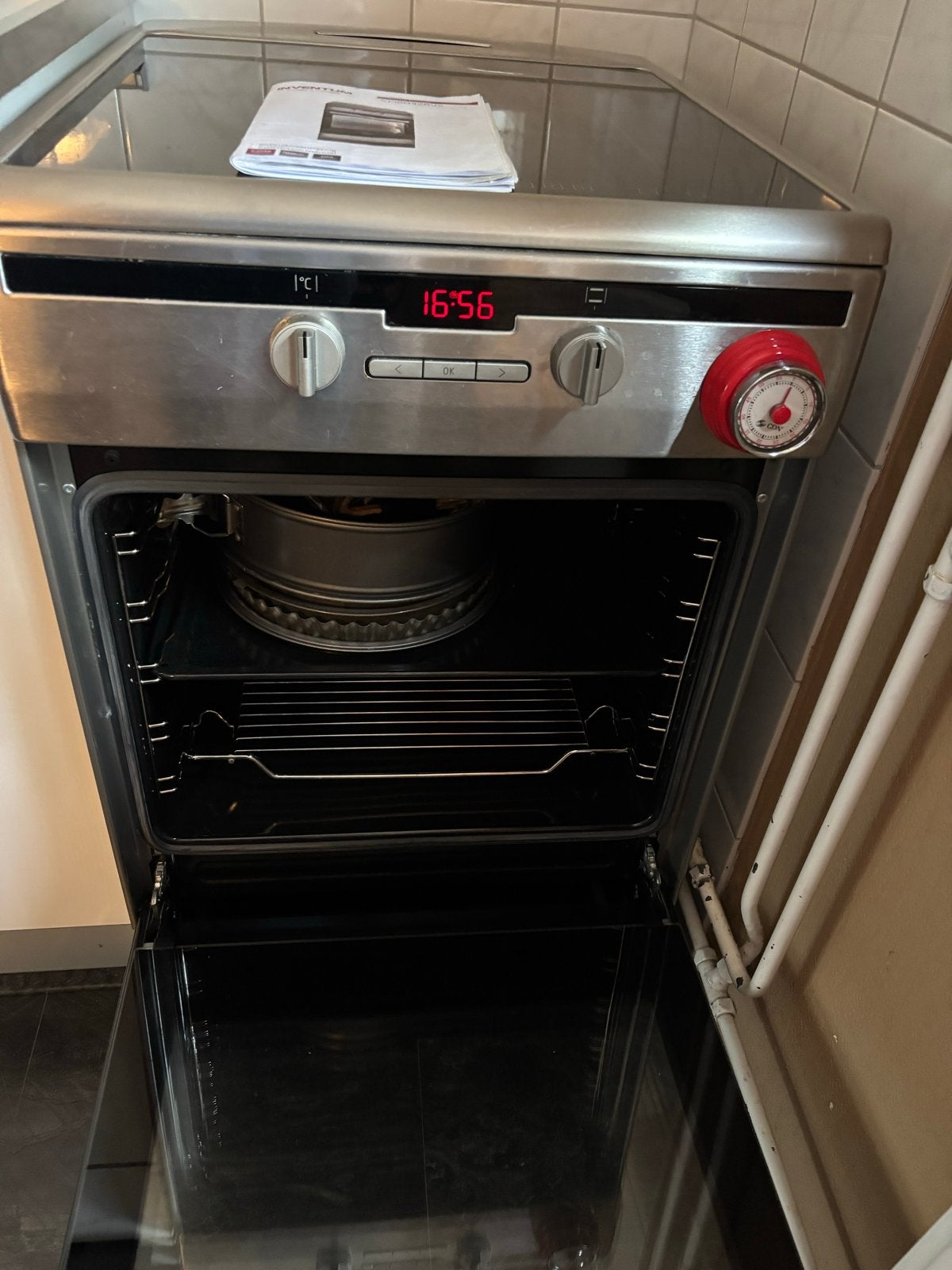 Inventum VFI5042RVS Inductie Fornuis met Oven, Gebruikt, Hete lucht, Energieklasse A of zuiniger, Inductie