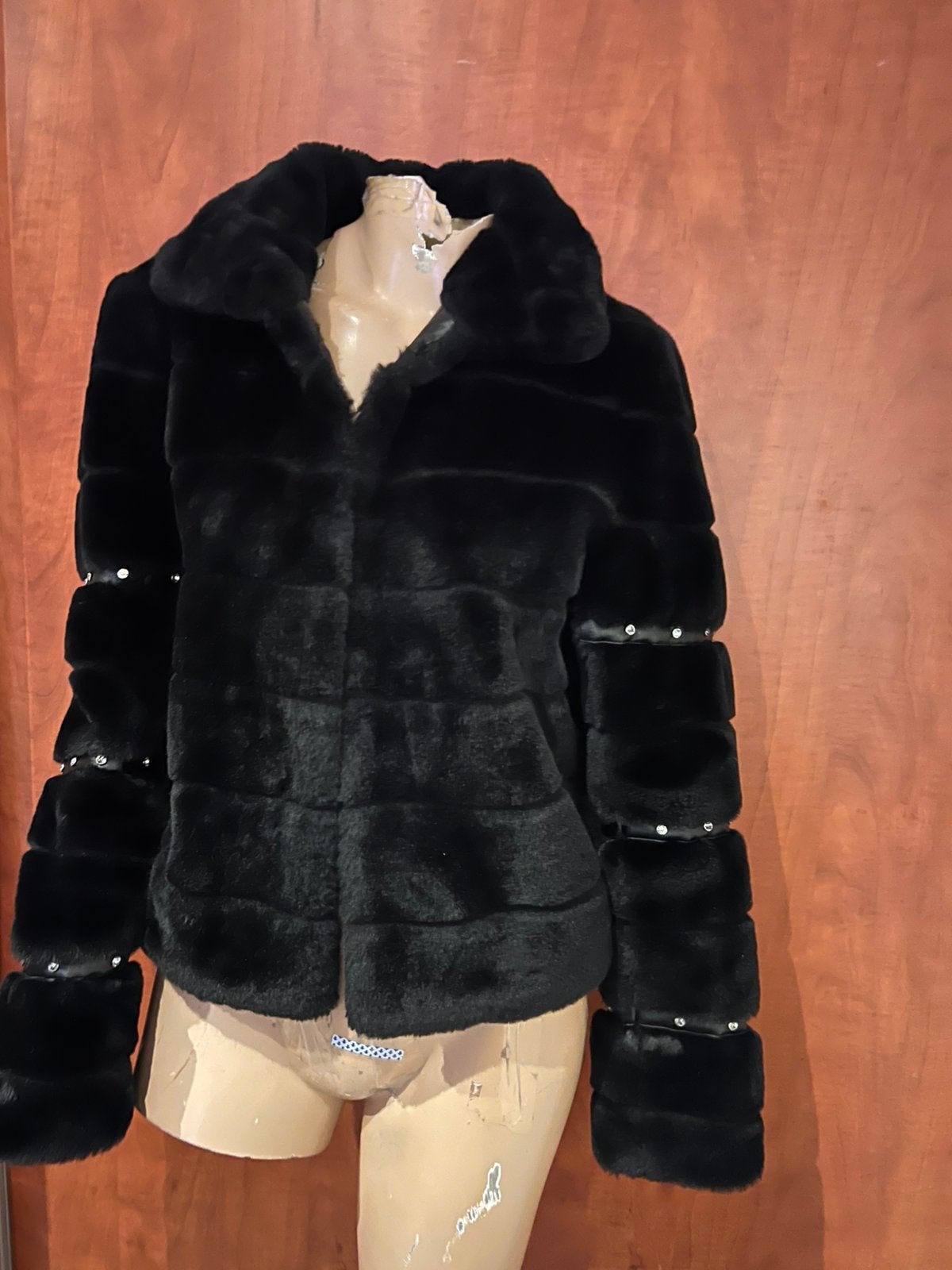 GUESS teddyjas met strass - Maat M - Zo goed als nieuw, Maat 38/40 (M), Guess, C, Zwart