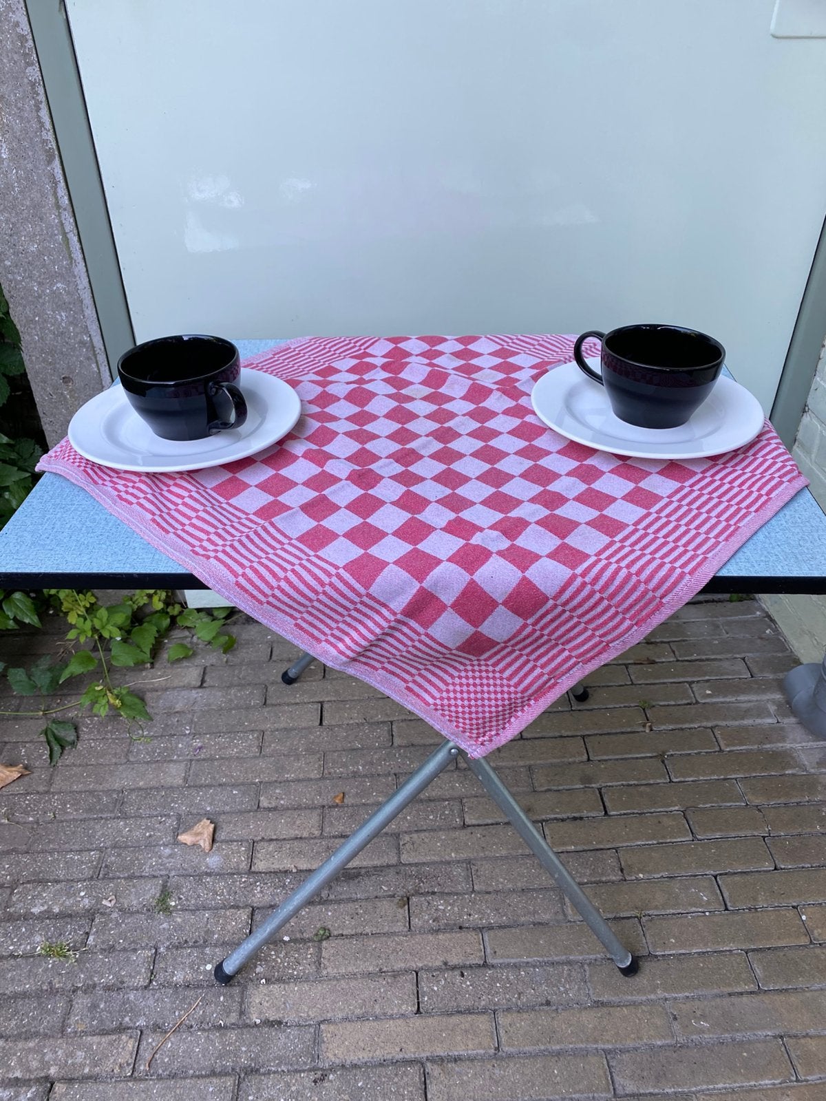 Retro Formica tafeltje - jaren 60 - in hoogte verstelbaar, Huis en Inrichting, Tafels | Statafels, Gebruikt, In hoogte verstelbaar