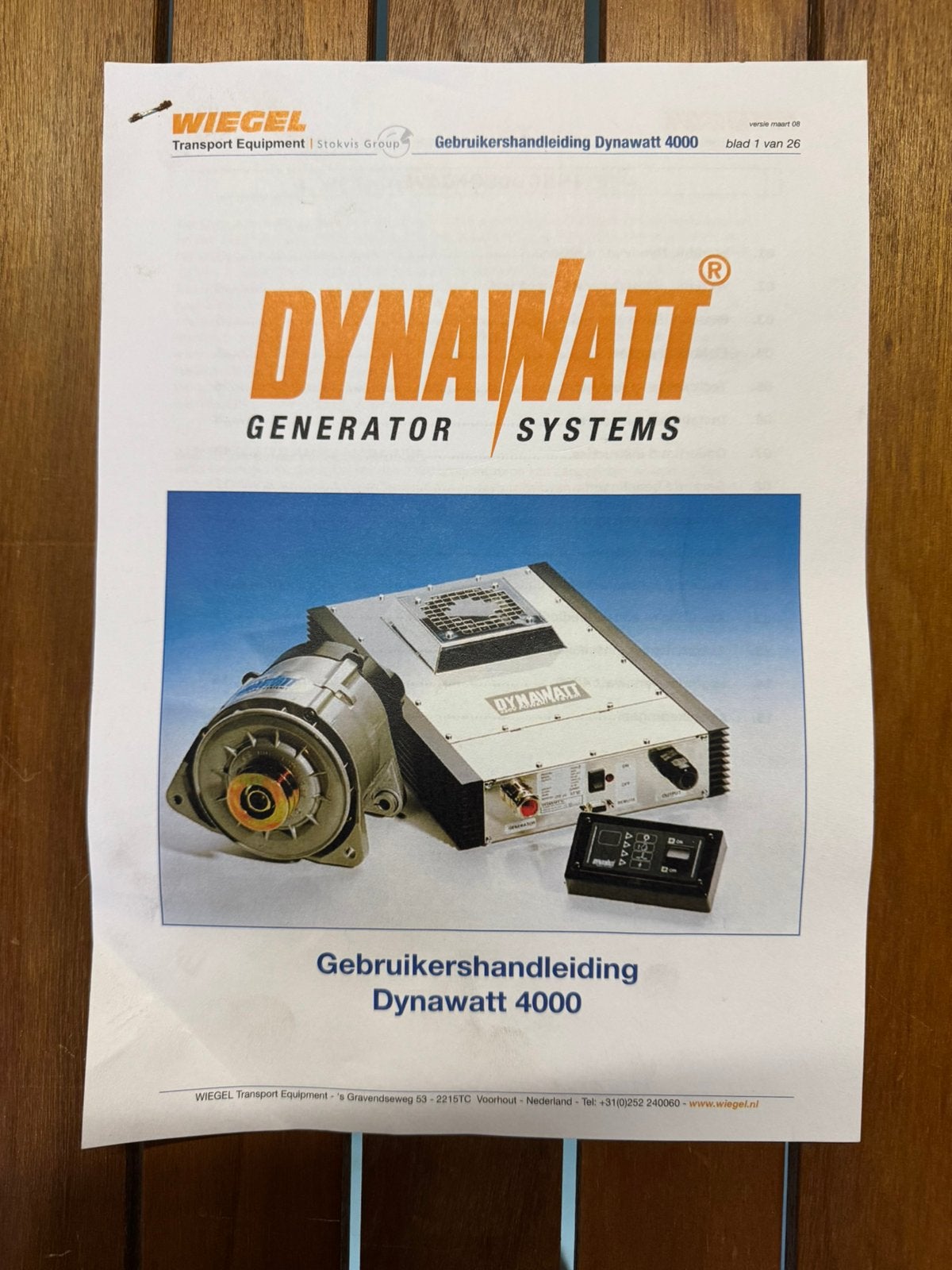 Dynawatt 4000 230V generator compl. camper, boot, bedrijfsw., Ophalen, Gebruikt