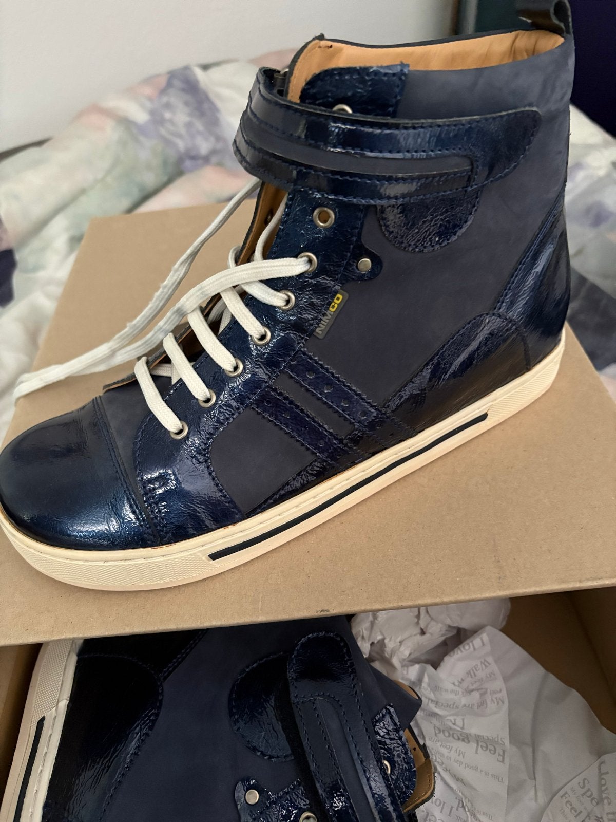 Nimco leren hoge sneakers, maat 44, blauw, Kleding | Dames, Blauw, Nieuw, Ophalen of Verzenden, Sneakers of Gympen