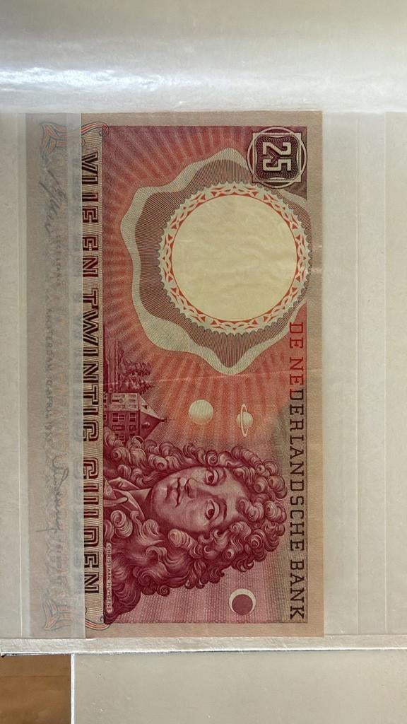Nederlands 25 gulden biljet 1955 Christiaan Huygens, Ophalen of Verzenden