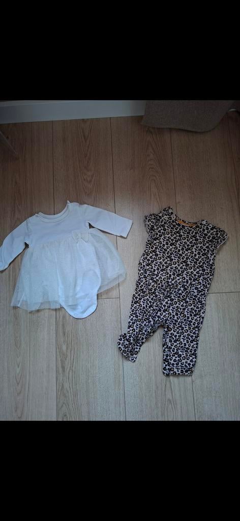 Jumpsuit en tutu jurkje romper. Maat 56, babykleding, Ophalen of Verzenden, Zo goed als nieuw, Meisje, Jurkje of Rokje