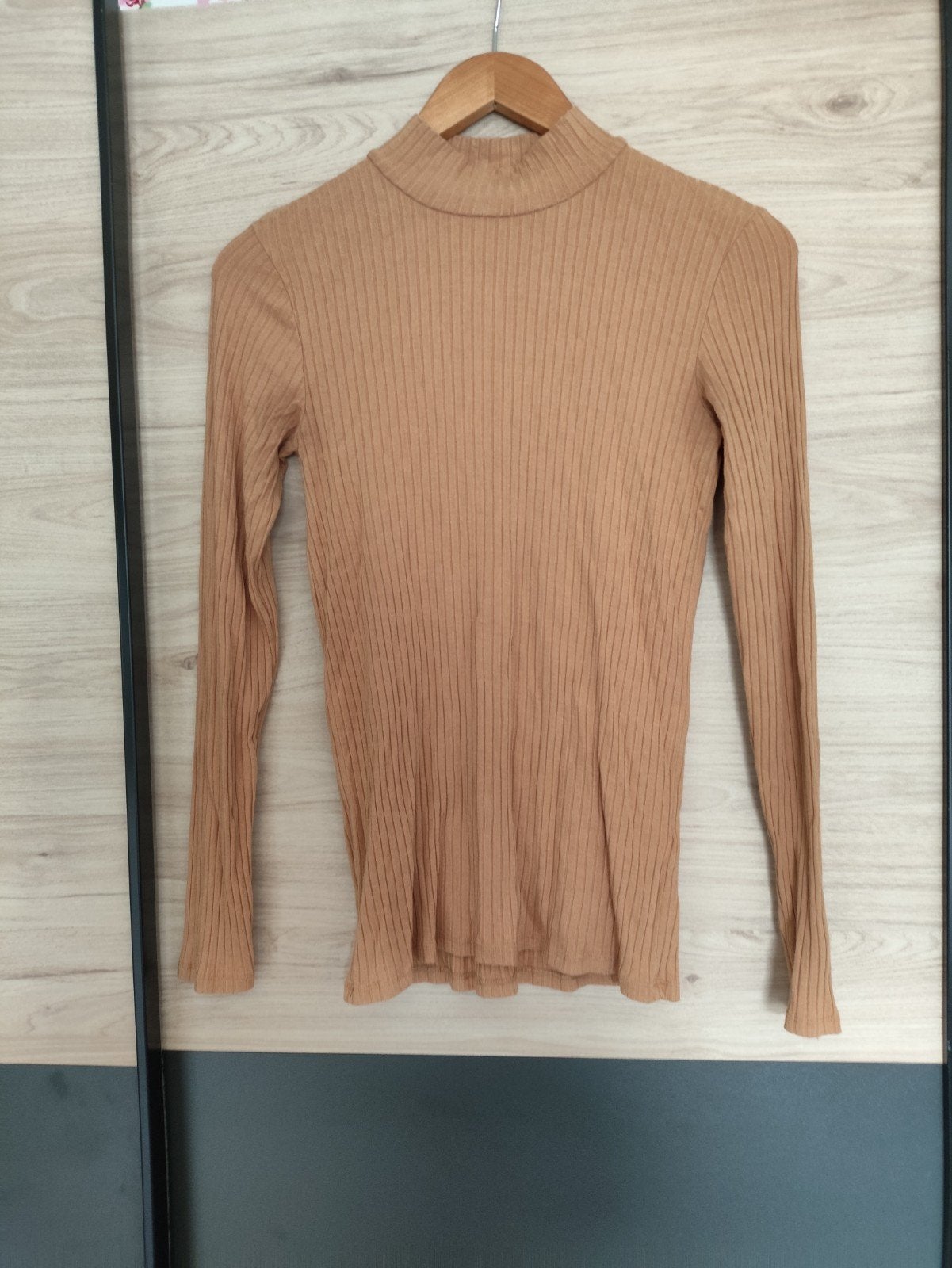 Mooie ribgebreide coltrui van Hema, Beige, Ophalen of Verzenden, Zo goed als nieuw, Lange mouw