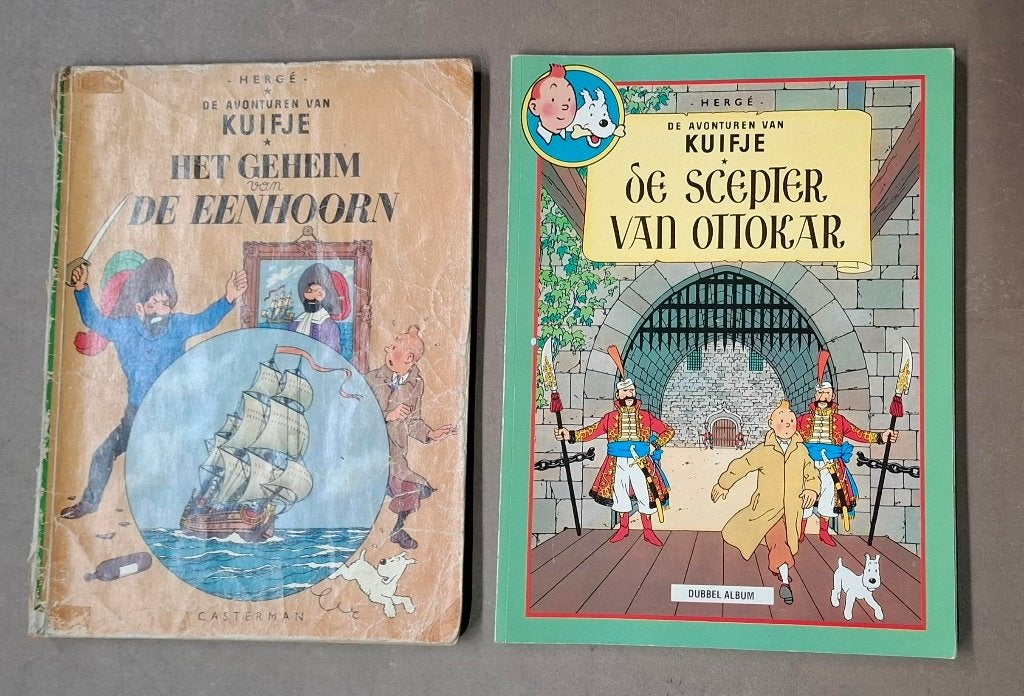 3 x Kuifje stripboeken 1 x los / 1 x dubbel uitgave, Boeken, Meerdere stripboeken, Ophalen of Verzenden, Gelezen, Hergé