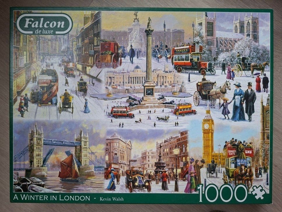 Falcon Legpuzzel 'A Winter in London' 1000 stukjes, Ophalen of Verzenden, 500 t/m 1500 stukjes, Gebruikt, Legpuzzel