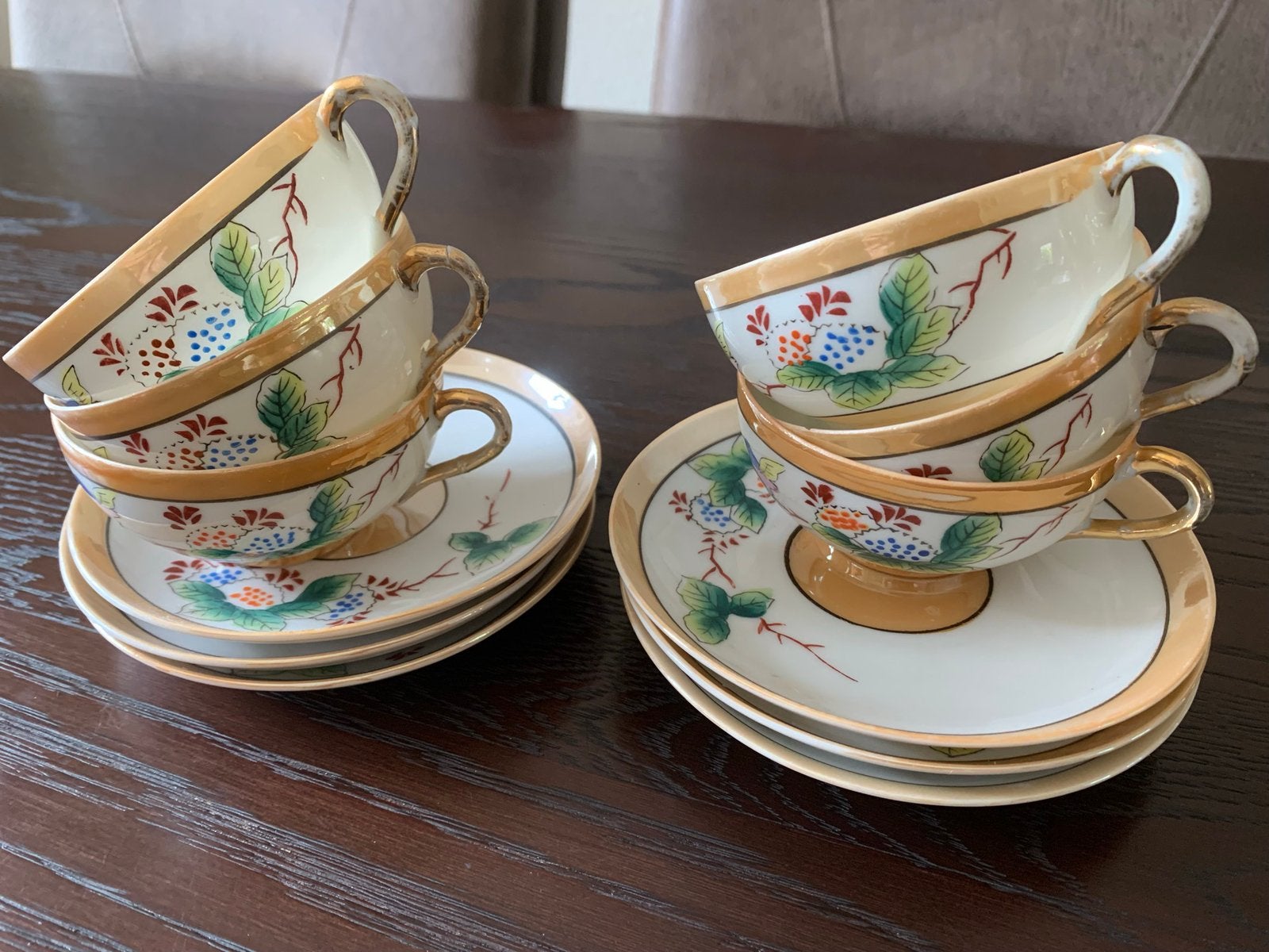 Kop en schotels. Van dun porselein., Antiek en Kunst, Antiek | Servies compleet, Ophalen