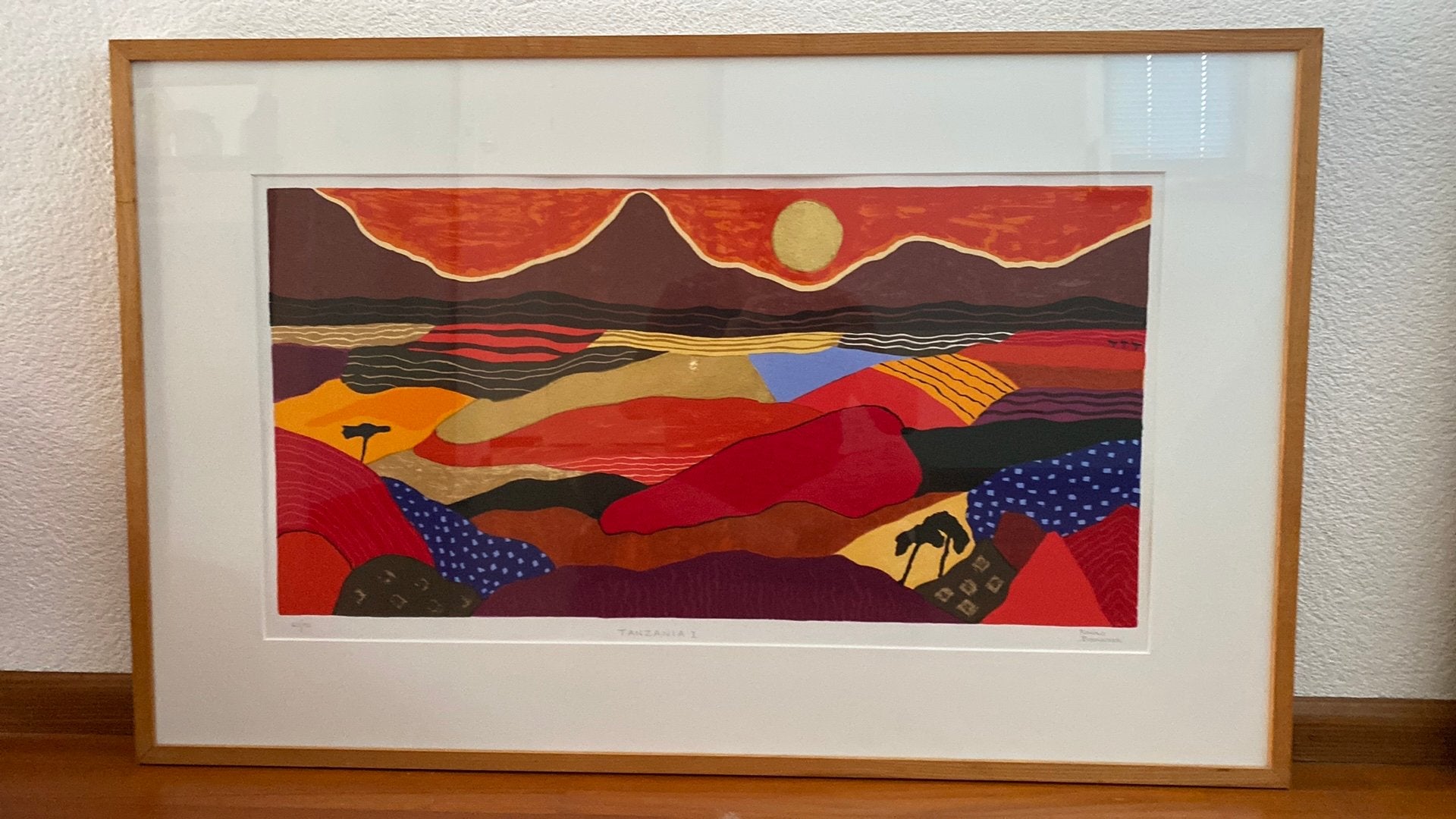 Tanzania I van Ronald Boonacker, Gesigneerd, Ophalen, Landschappen, Zeefdruk