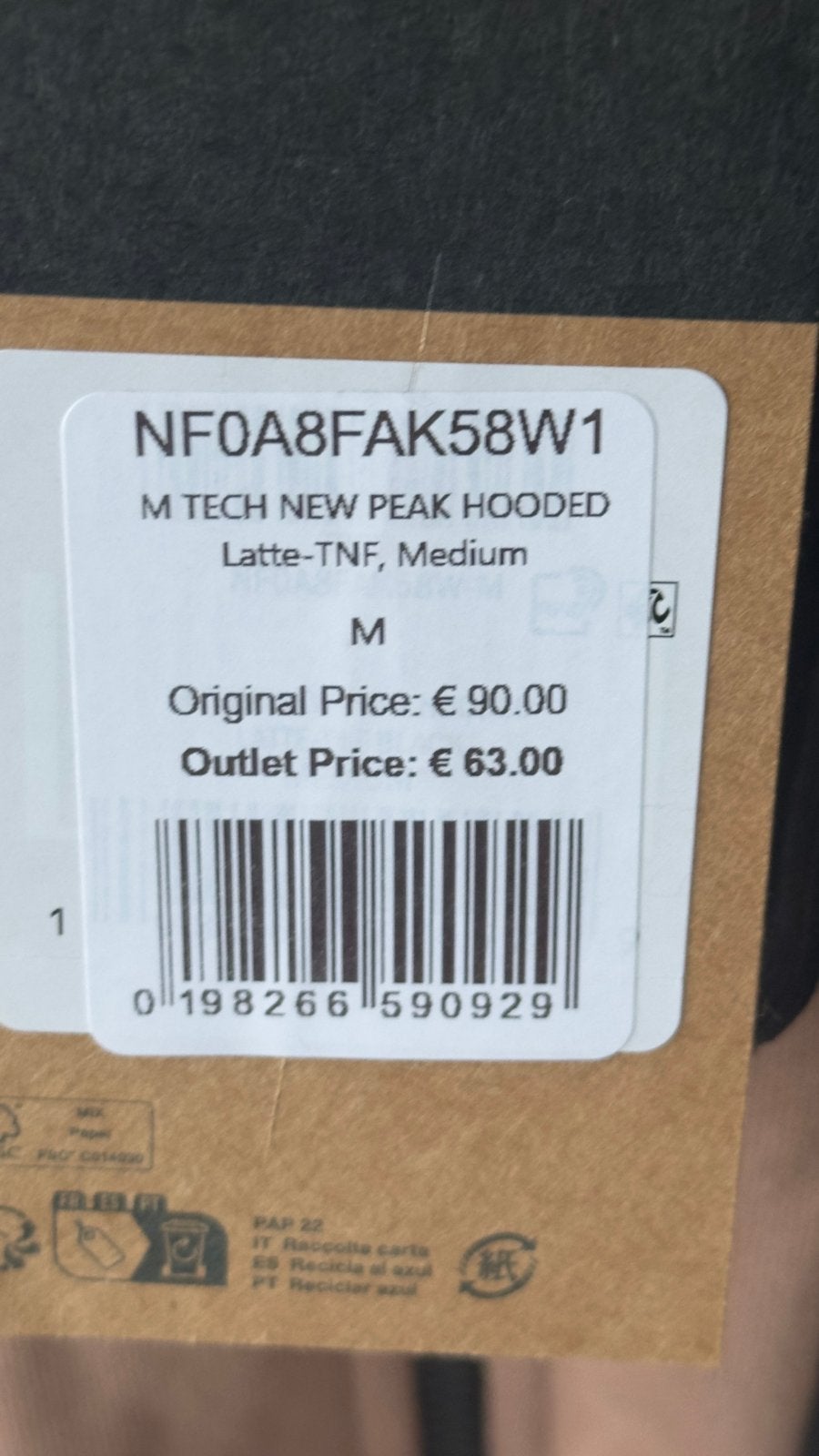 The Nort Face - New Peak Hoodie, Bruin, Maat 48/50 (M), Nieuw, Ophalen of Verzenden