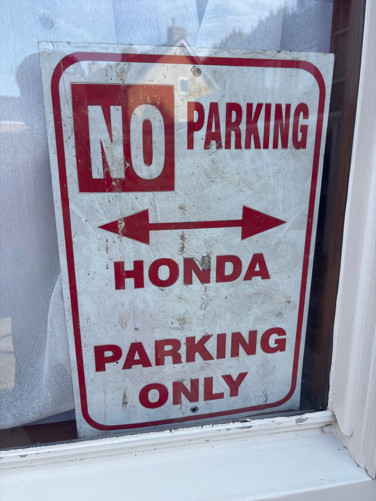 Uniek metalen bord: "No Parking Honda Parking Only", Ophalen of Verzenden