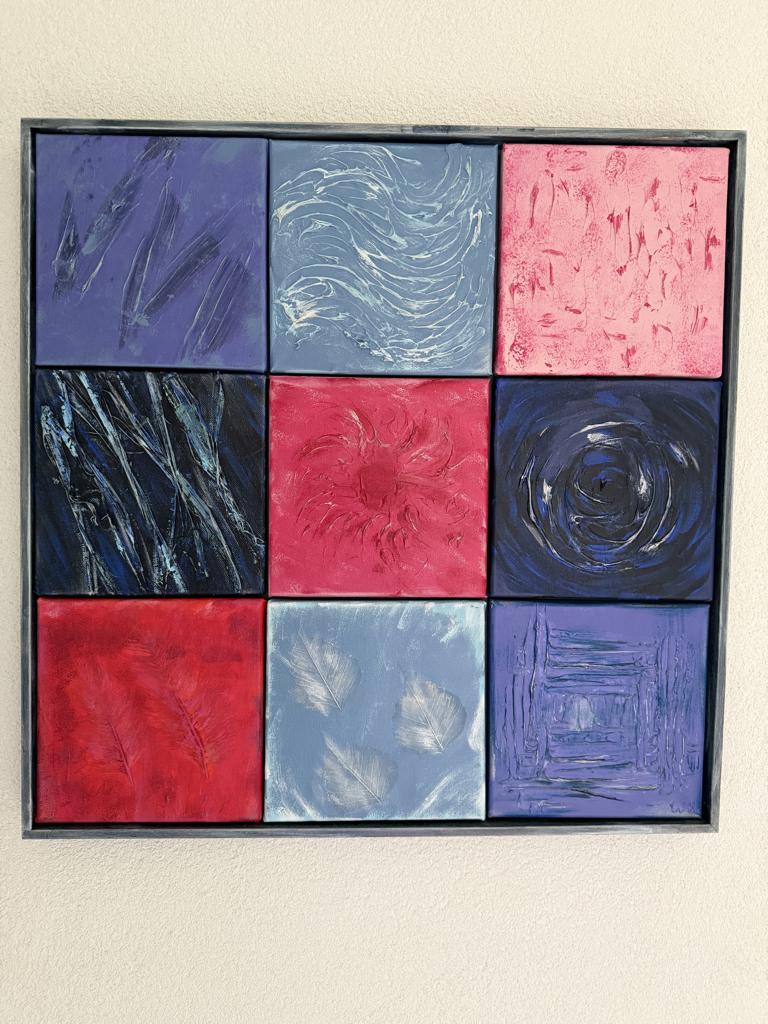 schilderij modern, Huis en Inrichting, Woonaccessoires | Schilderijen, Tekeningen en Foto's, Ophalen, Gebruikt, Schilderij, 50 tot 75 cm