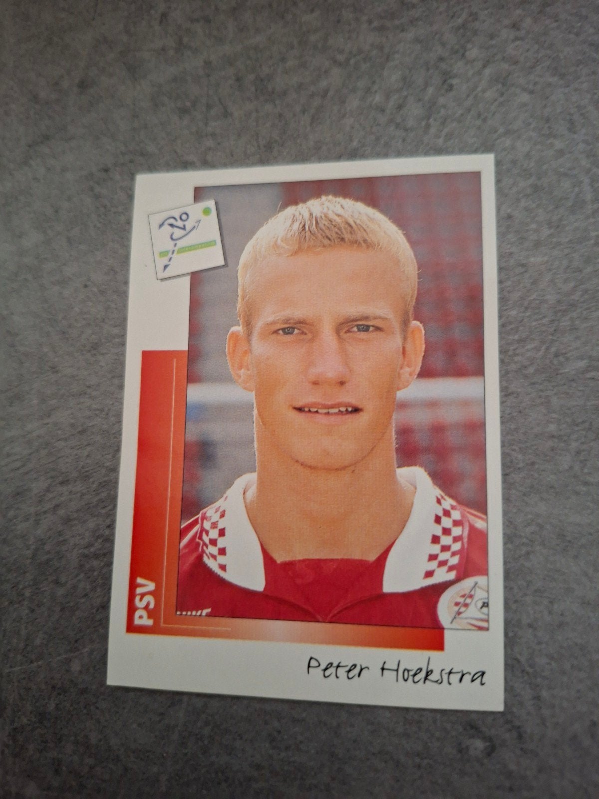 Panini sticker Voerbal 96. Peter Hoekstra PSV Eindhoven., Ophalen of Verzenden, Zo goed als nieuw, Sticker