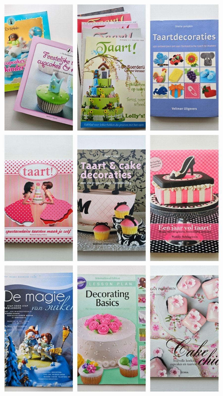Diverse boeken en tijdschriften - taarten en cupcakes, Ophalen of Verzenden