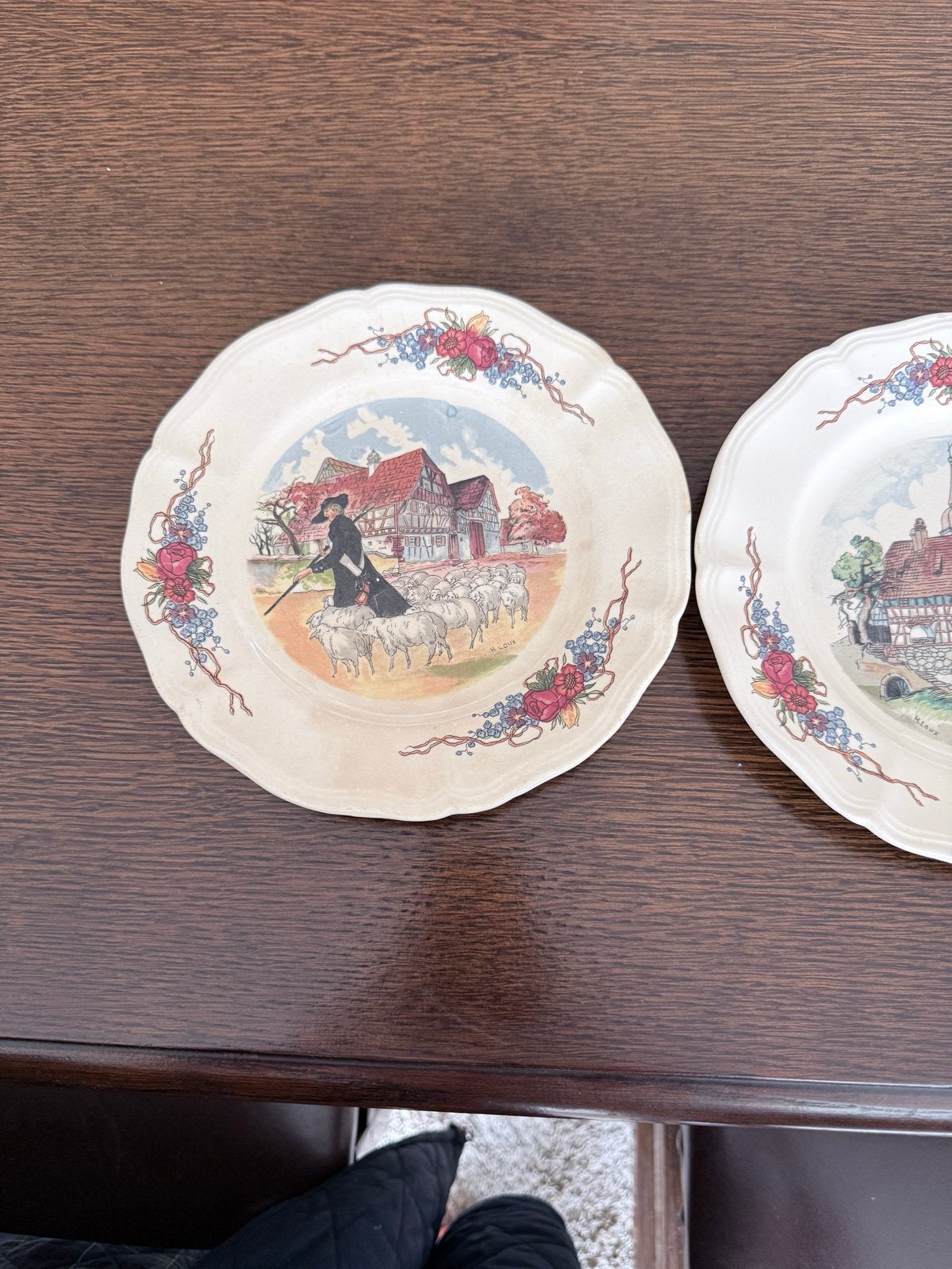 Ontbijt set 5 persoons: borden, theepot, schalen, Ophalen, Gebruikt, Keramiek, Overige stijlen