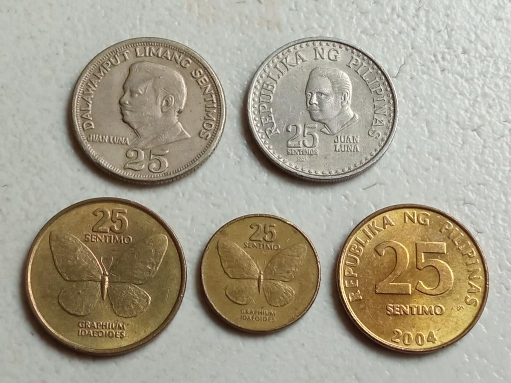 Filipijnen 5 x 25 sentimos., Ophalen of Verzenden, Zuidoost-Azië, Setje