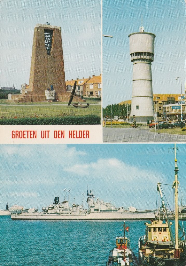 DEN HELDER Monument Watertoren Marineschip Groeten, Verzenden, 1960 tot 1980, Gelopen, Noord-Holland