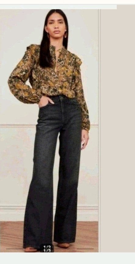 Fabienne Chapot Thea wide leg broek maat 27, Kleding | Dames, Fabienne Chapot, Ophalen of Verzenden, Zo goed als nieuw, Zwart