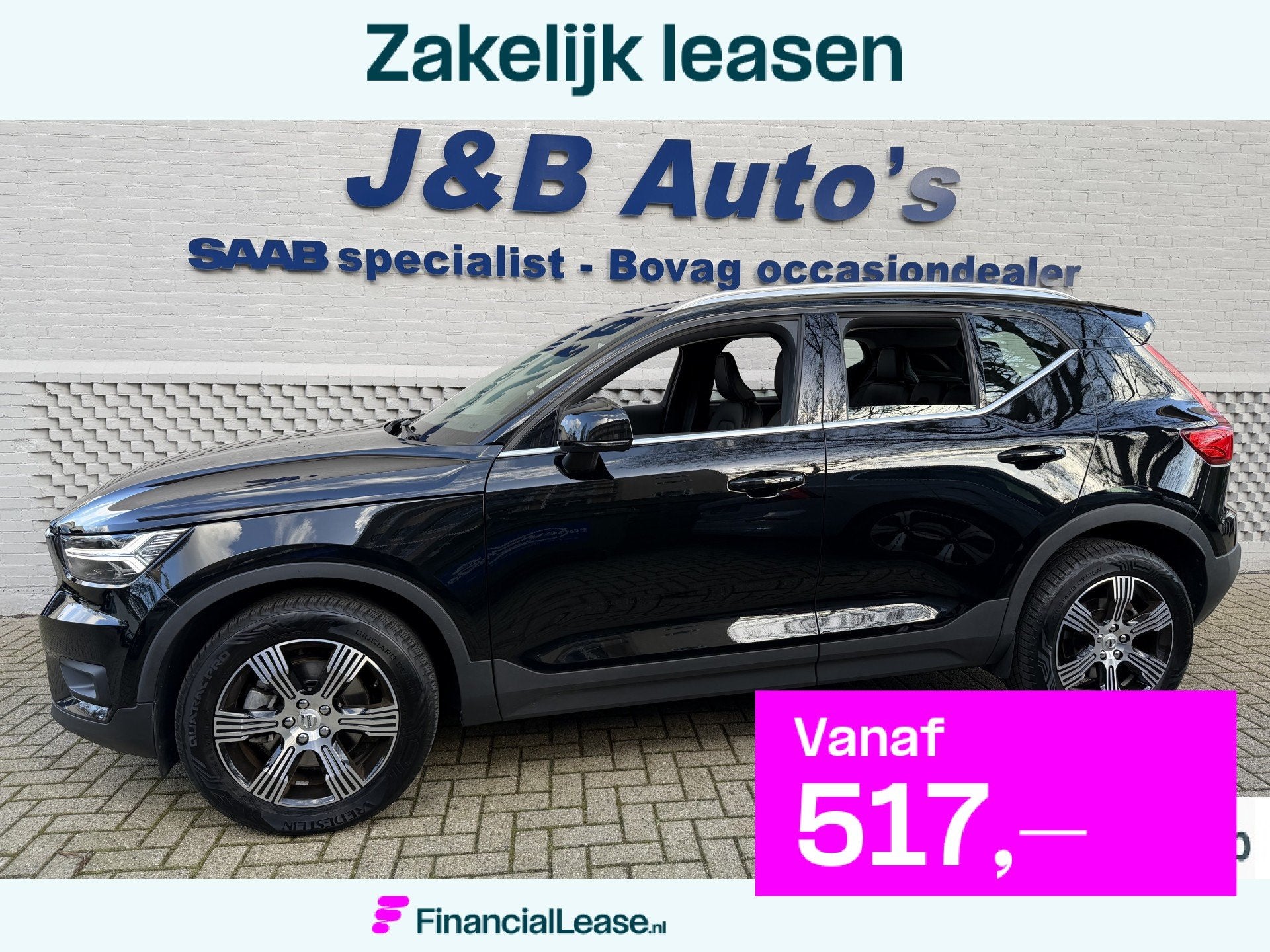Volvo XC40 2.0 B4 Inscription Leer Stuur/stoel verwarming vo, 1969 cc, Zwart, Bedrijf, Hybride Elektrisch/Benzine