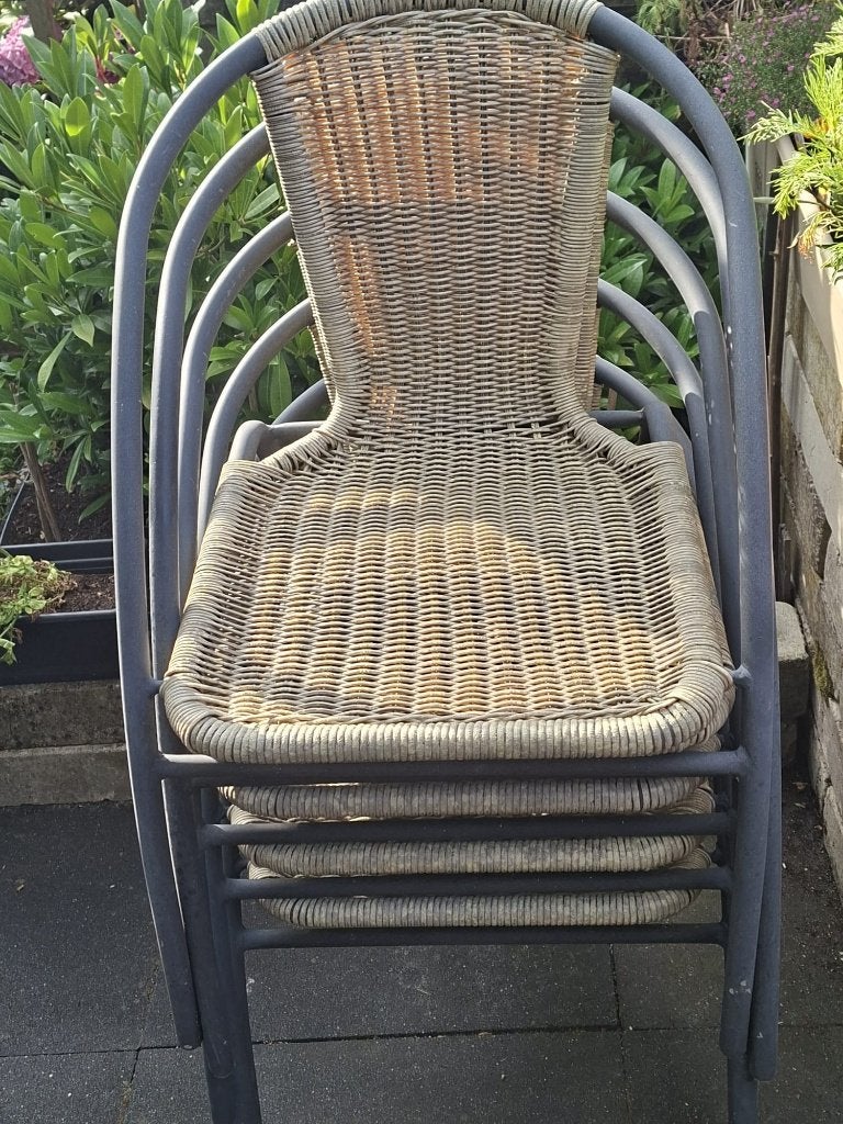 tuinstoelen stapelbaar met nieuwe kussens camping, Tuin en Terras, Tuinstoelen, Ophalen, Gebruikt, Overige materialen, Stapelbaar