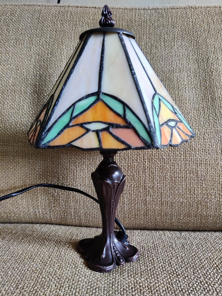 Tiffany stijl tafellampje, Met schakelaar, Gebruikt, 30 cm, E14 (klein)