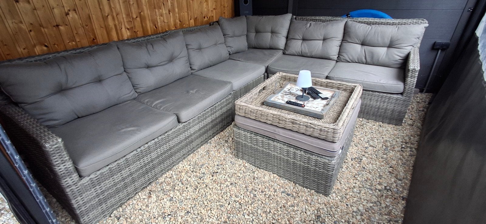 Luxe Wicker Loungeset met Comfortabele Kussens, Tuin en Terras, Tuinsets en Loungesets, Ophalen, Gebruikt, Rotan, 6 zitplaatsen
