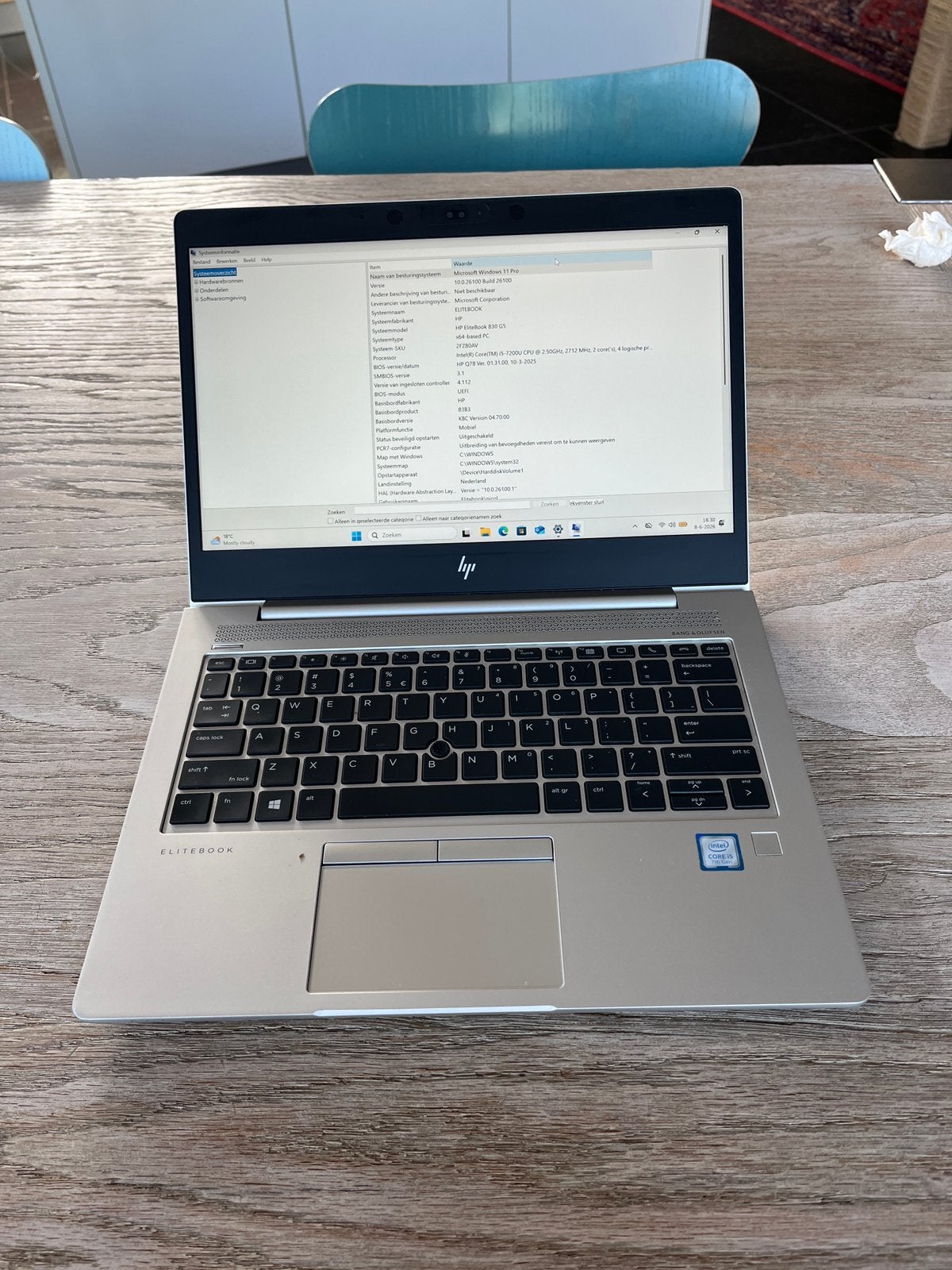 HP Elitebook 830 G5 / 8GB / 256GB / i5 gen 7, Computers en Software, Windows Laptops, Ophalen, Met videokaart, 2 tot 3 Ghz, Qwerty