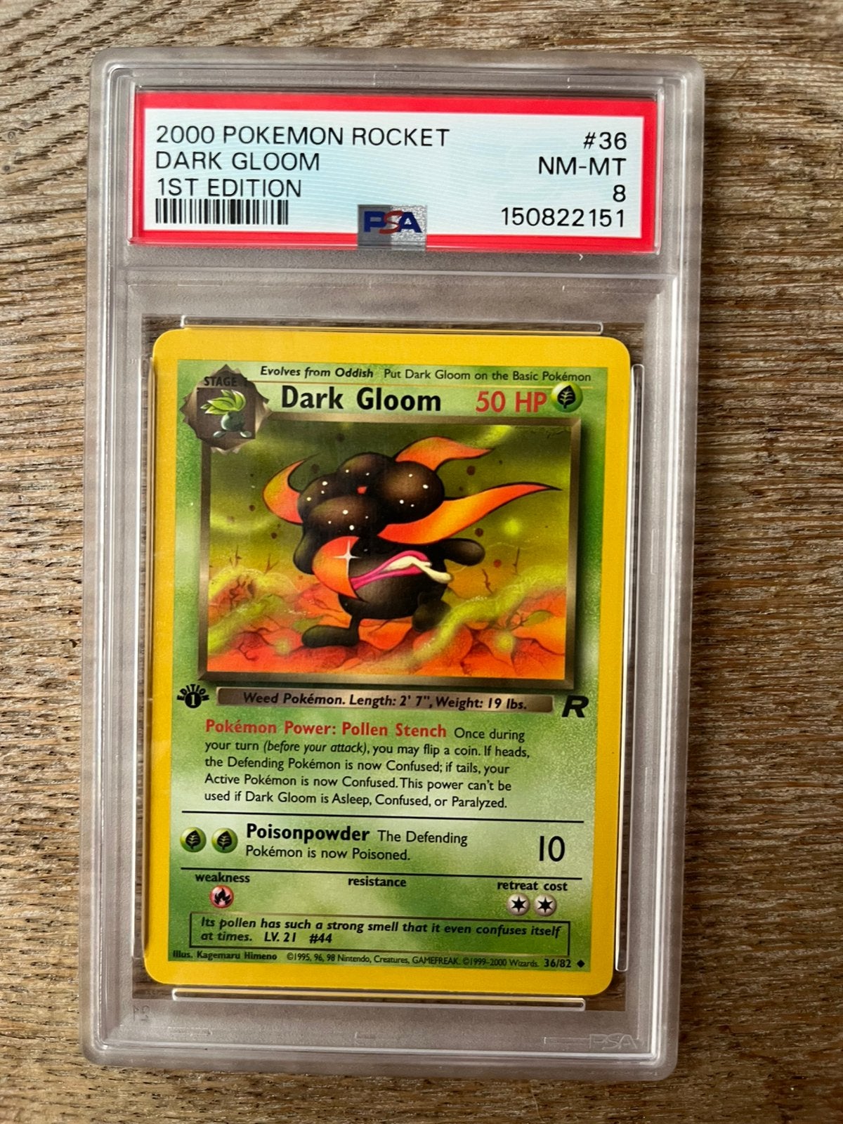 Dark Gloom PSA 8 [1st edition] - Pokemon Rocket 2000, Verzenden, Zo goed als nieuw, Losse kaart