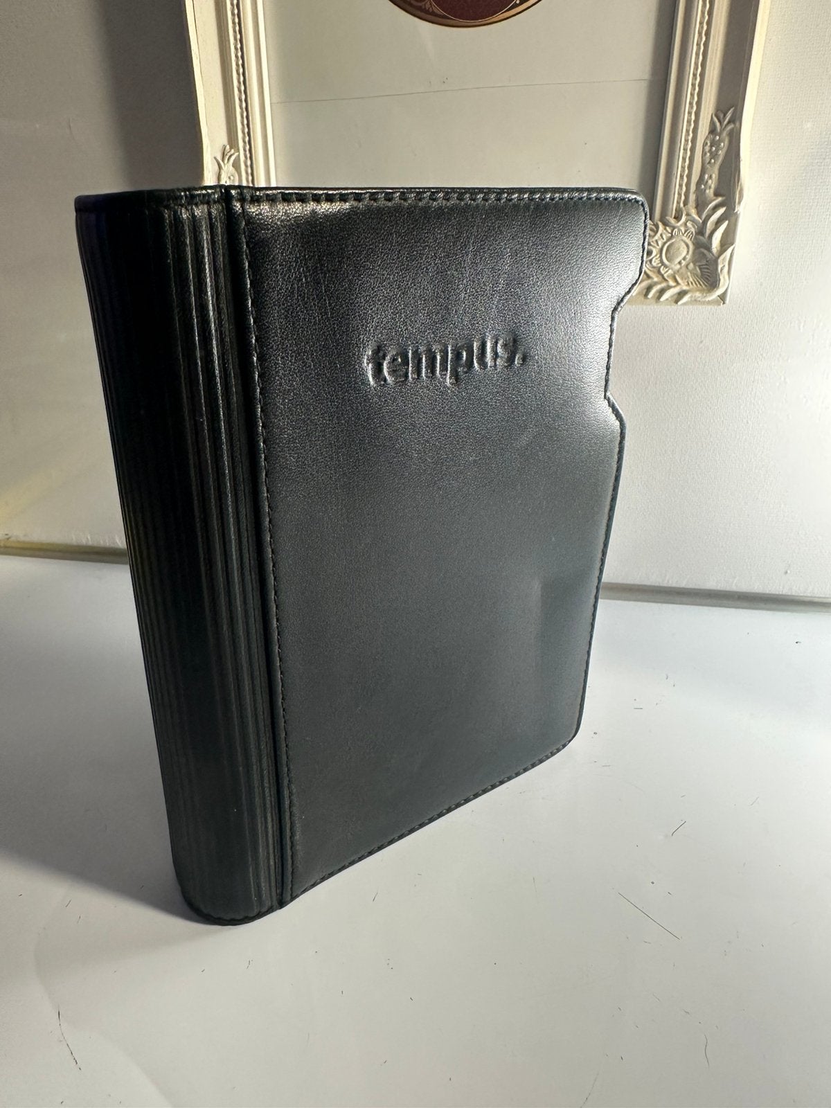 Tempus A6 leren agenda organizer zwart als nieuw, Diversen, Agenda's, Ophalen of Verzenden, Zo goed als nieuw