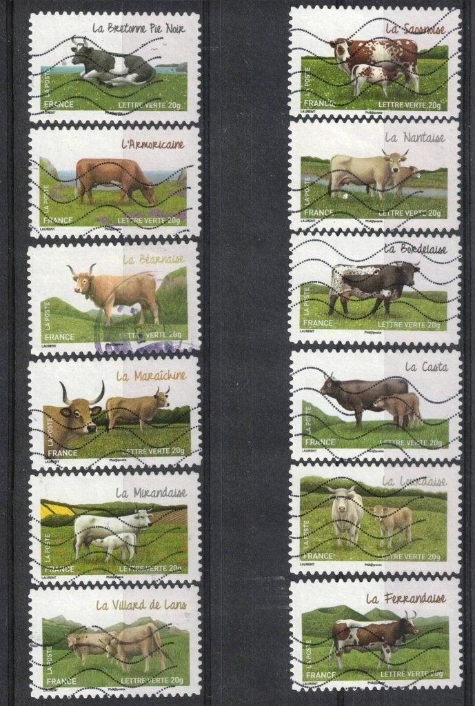 Frankrijk, serie "koeien" 2014-81, Verzenden, Gestempeld