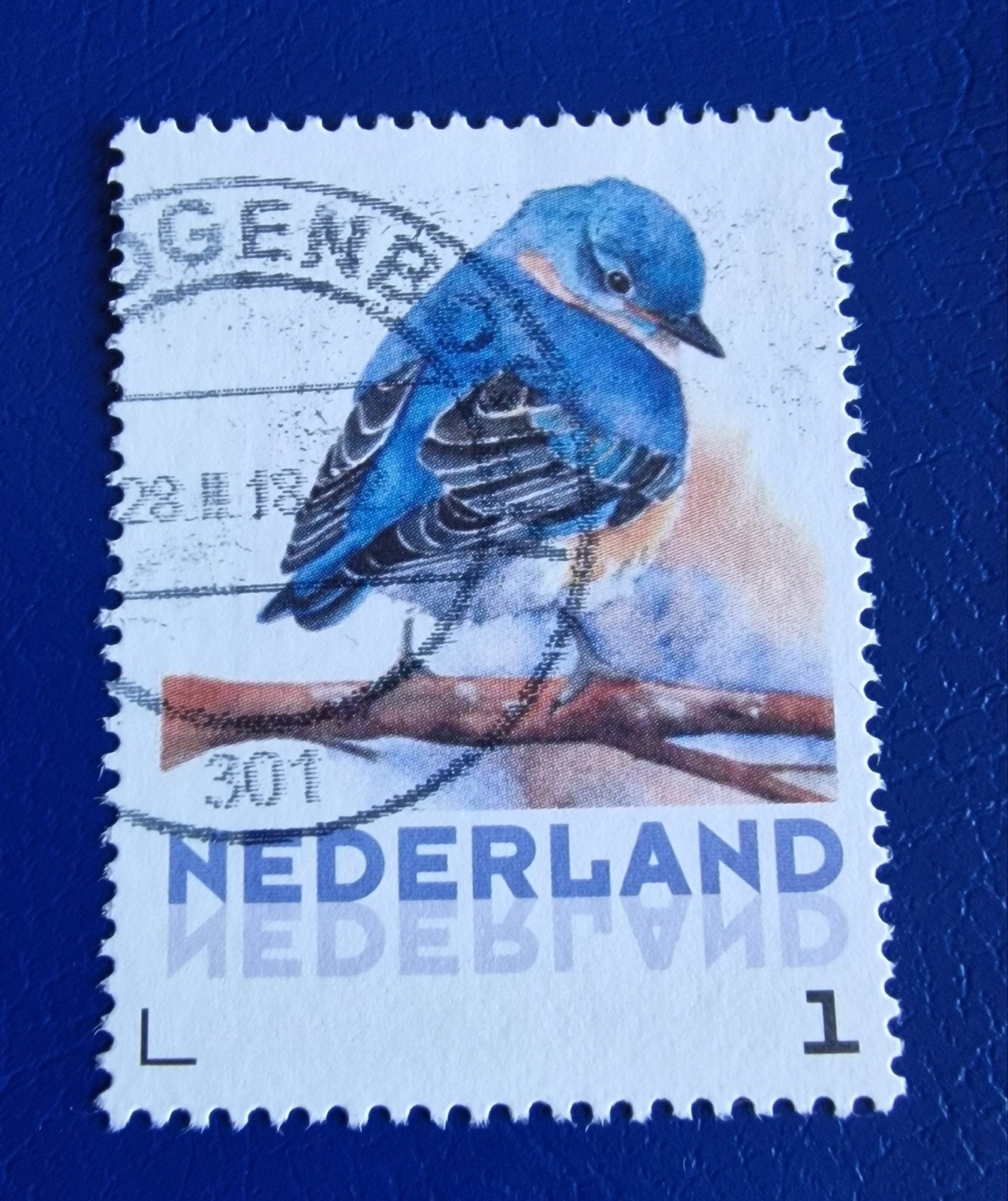 kv1303 persoonlijke  postzegel met blauwe vogel, gestempeld, Postzegels en Munten, Postzegels | Nederland, Ophalen of Verzenden