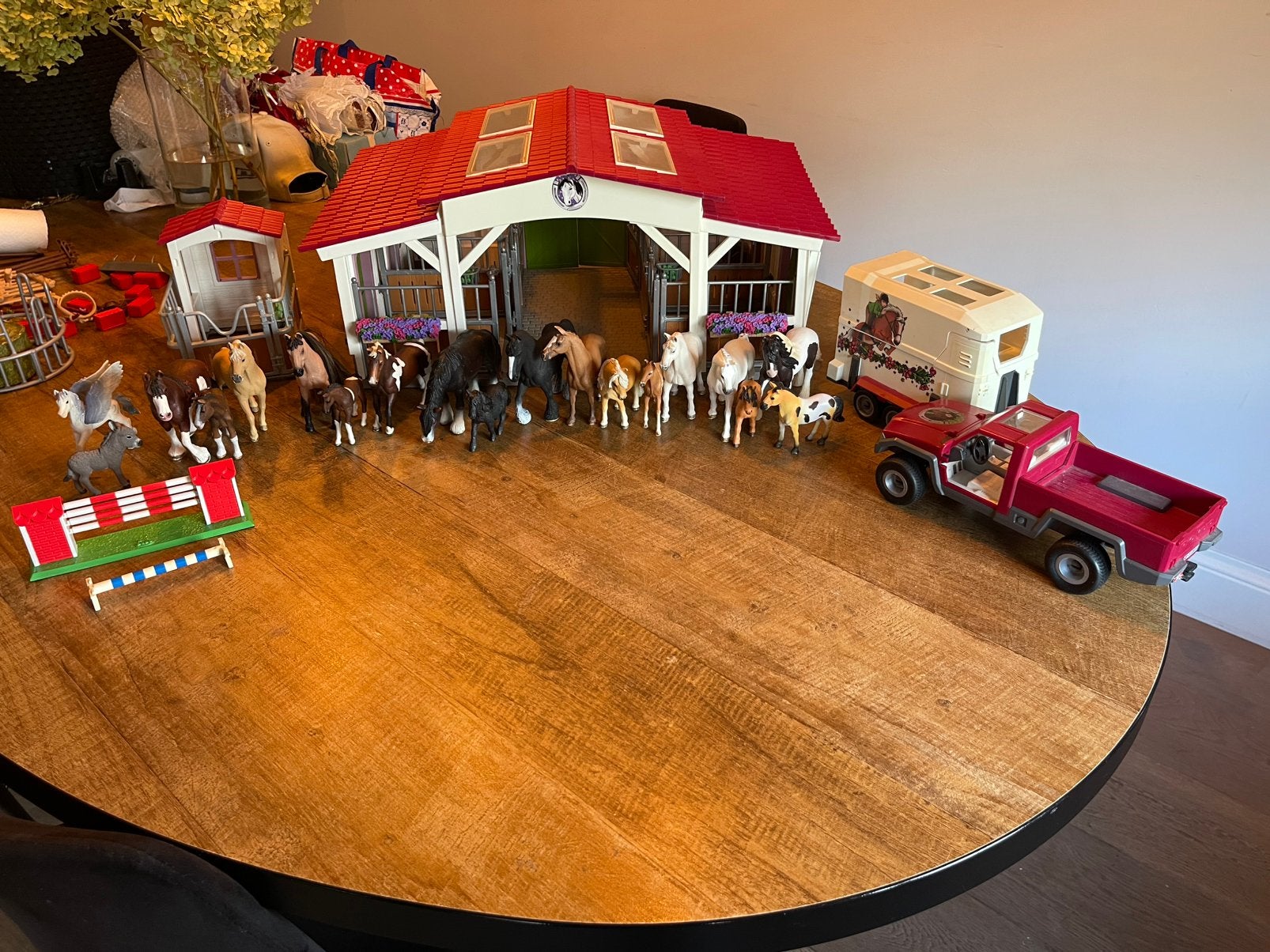 Hele grote schleich paardenstal/ set, Ophalen of Verzenden, Gebruikt