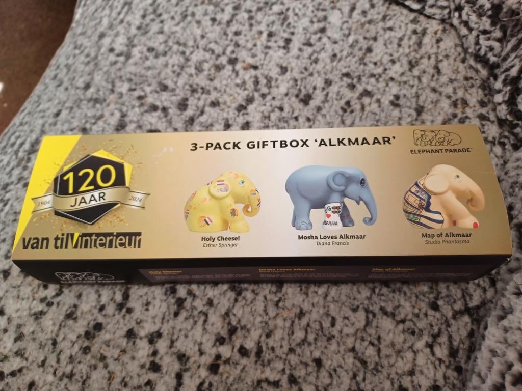 Elephant Parade 3-pack Giftbox 'Alkmaar' - Zo goed als Nieuw, Verzamelen, Ophalen, Zo goed als nieuw, Dier