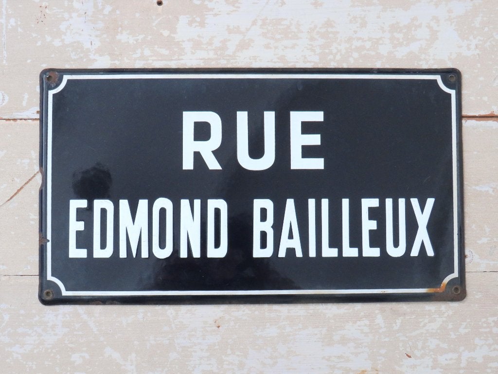 Frans straatnaambord “Rue Edmond Bailleux”, Antiek en Kunst, Ophalen of Verzenden
