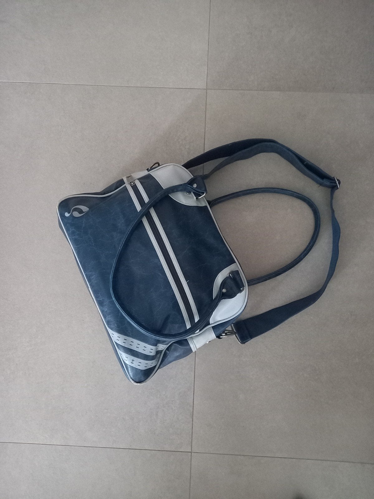 T.e.a.b. VINTAGE QUICK 1905 BLAUW/GRIJZE VOETBALTAS, Ophalen, Gebruikt, Blauw, Handtas