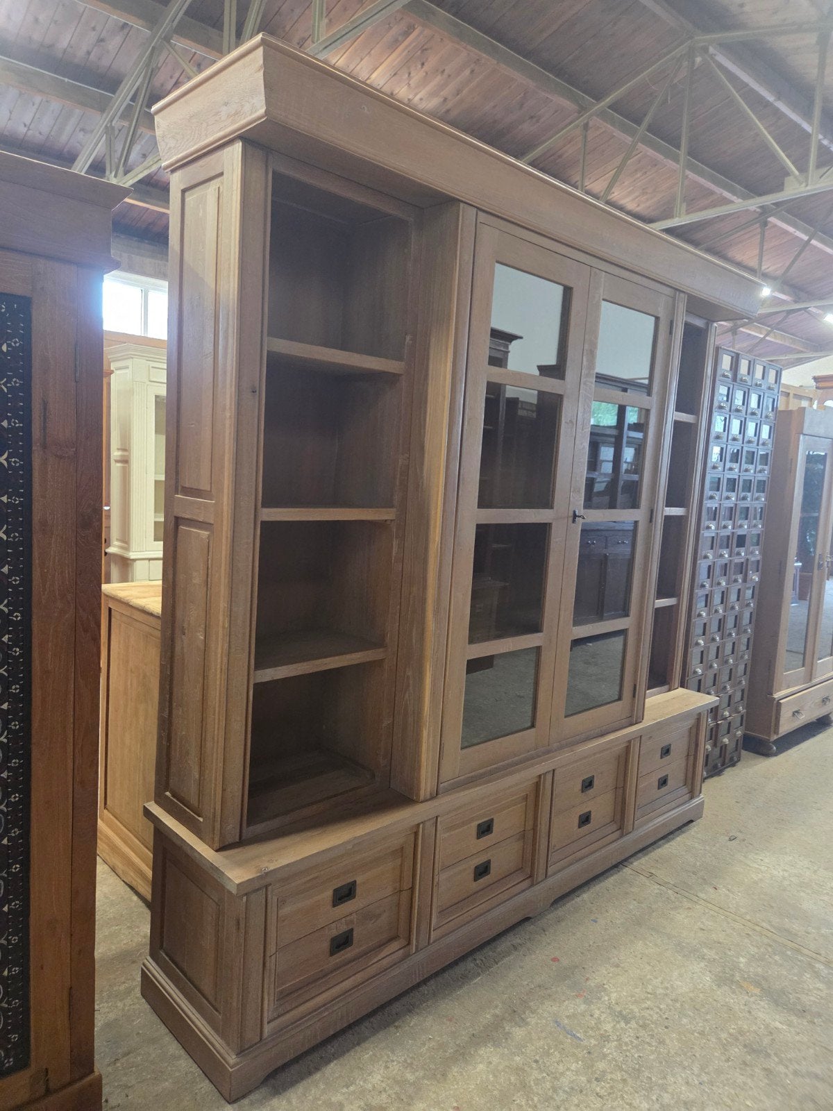 prachtige wandkast ~ buffetkast ~ boekenkast ~ ladekast, Ophalen, Glas, 5 laden of meer, 200 cm of meer