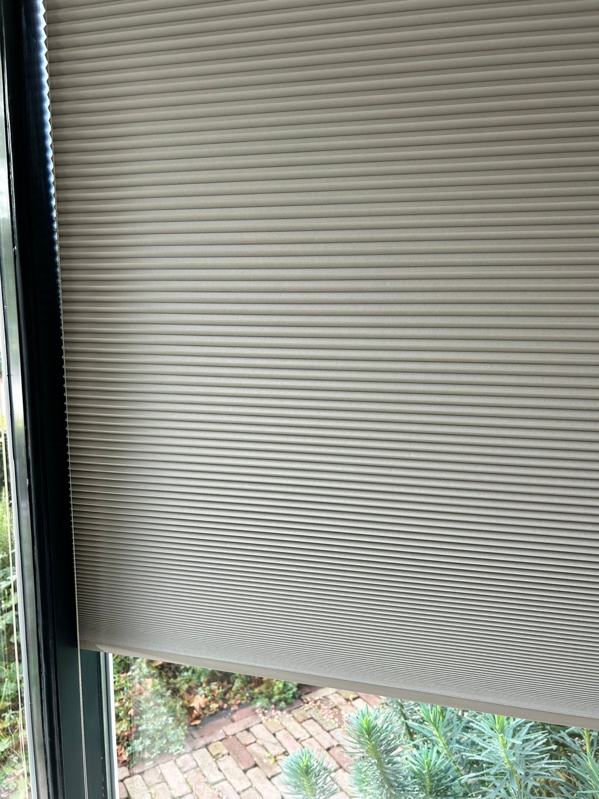 Plisse gordijnen 2x 76,5cm x 138cm beige buttom up top down, Verduisterend, Beige, Ophalen of Verzenden, Zo goed als nieuw