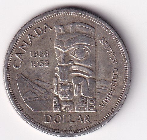 Canada Dollar 1858 - 1958 Zeer Fraai met Patina, Verzenden, Noord-Amerika, Losse munt, Zilver