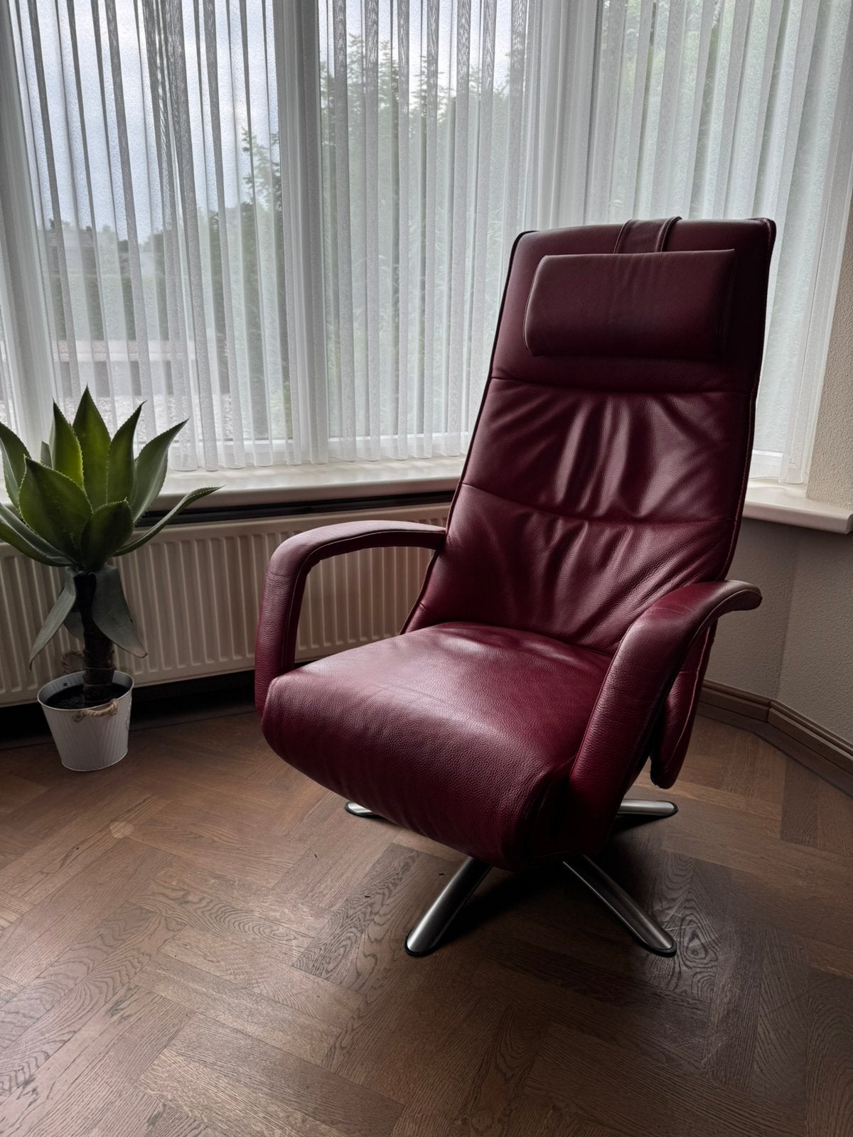 Twice relax fauteuil elektrisch leder, Ophalen, 75 tot 100 cm, 50 tot 75 cm