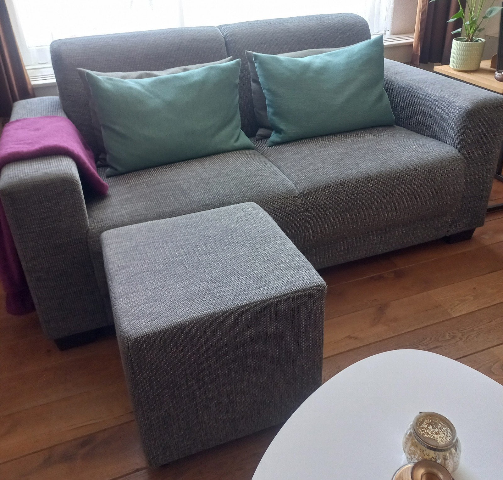 bank 2.5 zits met hocker zgan, Ophalen, Zo goed als nieuw, Overige maten, Hout