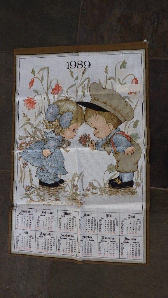 mooie retro stoffen kalender, Ophalen of Verzenden, Huis en Inrichting