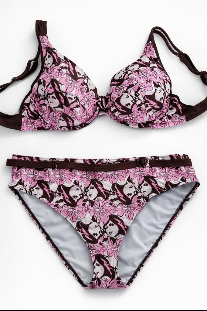 Stevige bikini met opvallende print (broekje 48, top G85), Kleding | Dames, Badmode en Zwemkleding, Ophalen of Verzenden, Zo goed als nieuw