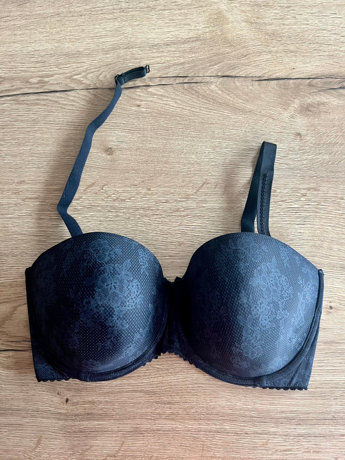 Prima donna 85G strapless zwart ingeweven bloem, Zwart, Ophalen of Verzenden, BH