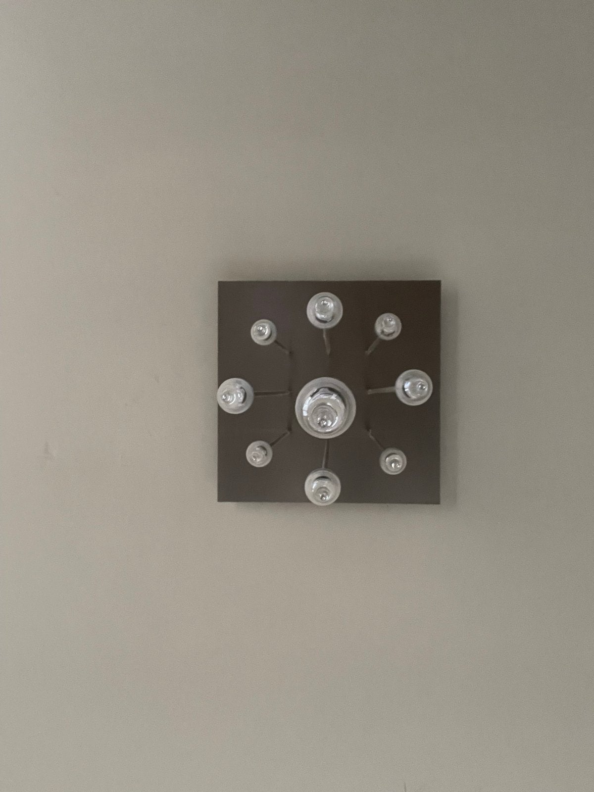 Moderne plafondlamp met 9 glazen druppels, Huis en Inrichting, Lampen | Hanglampen, Ophalen, Zo goed als nieuw, Glas